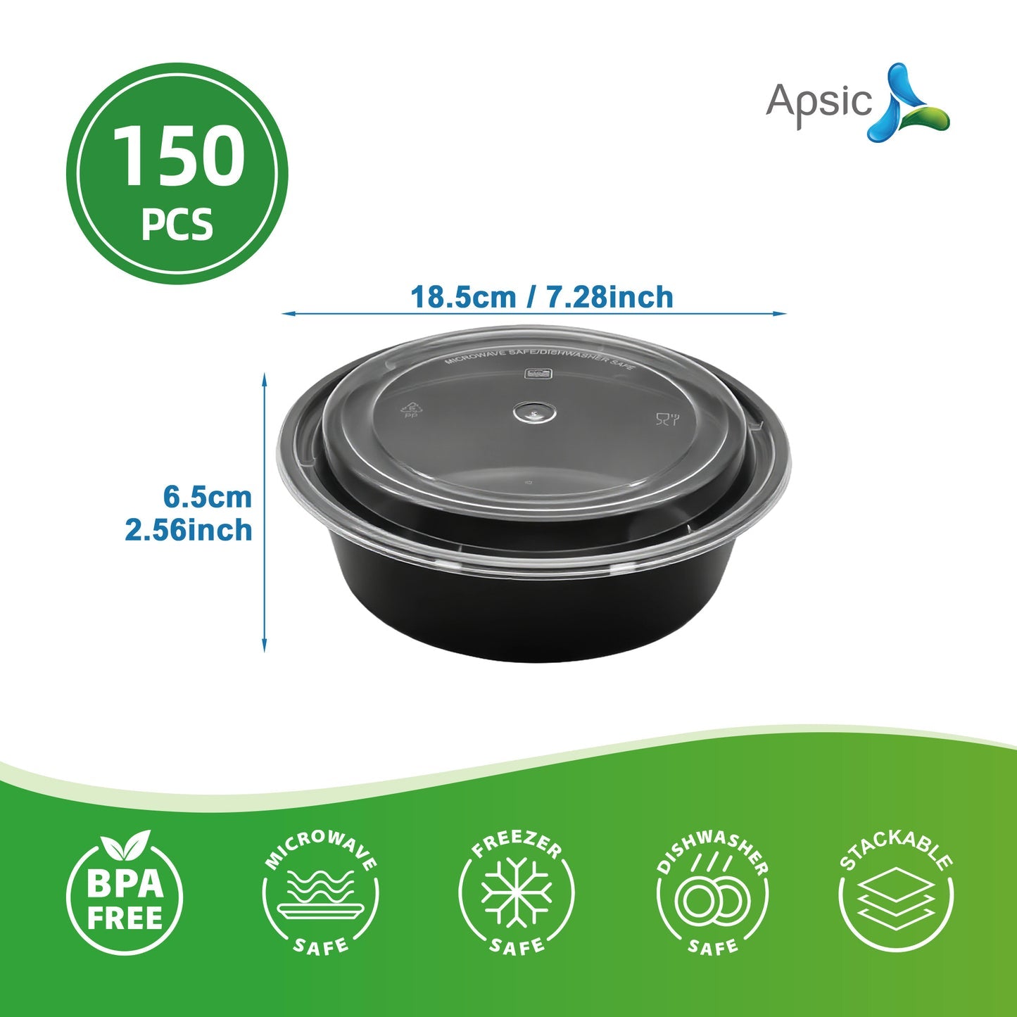 32 OZ PLASTIC ROUND FOOD CONTAINER WITH LID