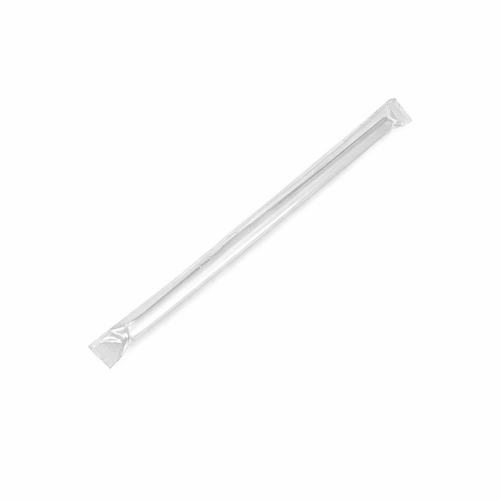 11" CLEAR WRAPPED BOBA PLASTIC STRAWS