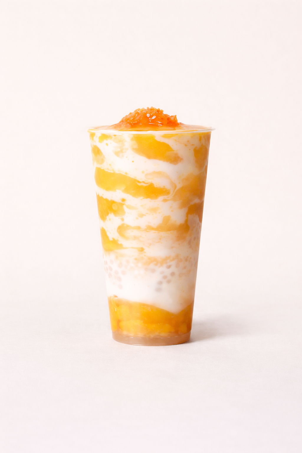 A cup of Coco mango pom using  Grapefruit Pulps Canned