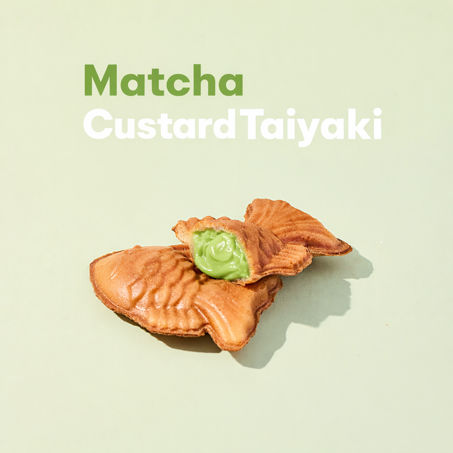 Japanese Matcha Custard Taiyaki Waffle