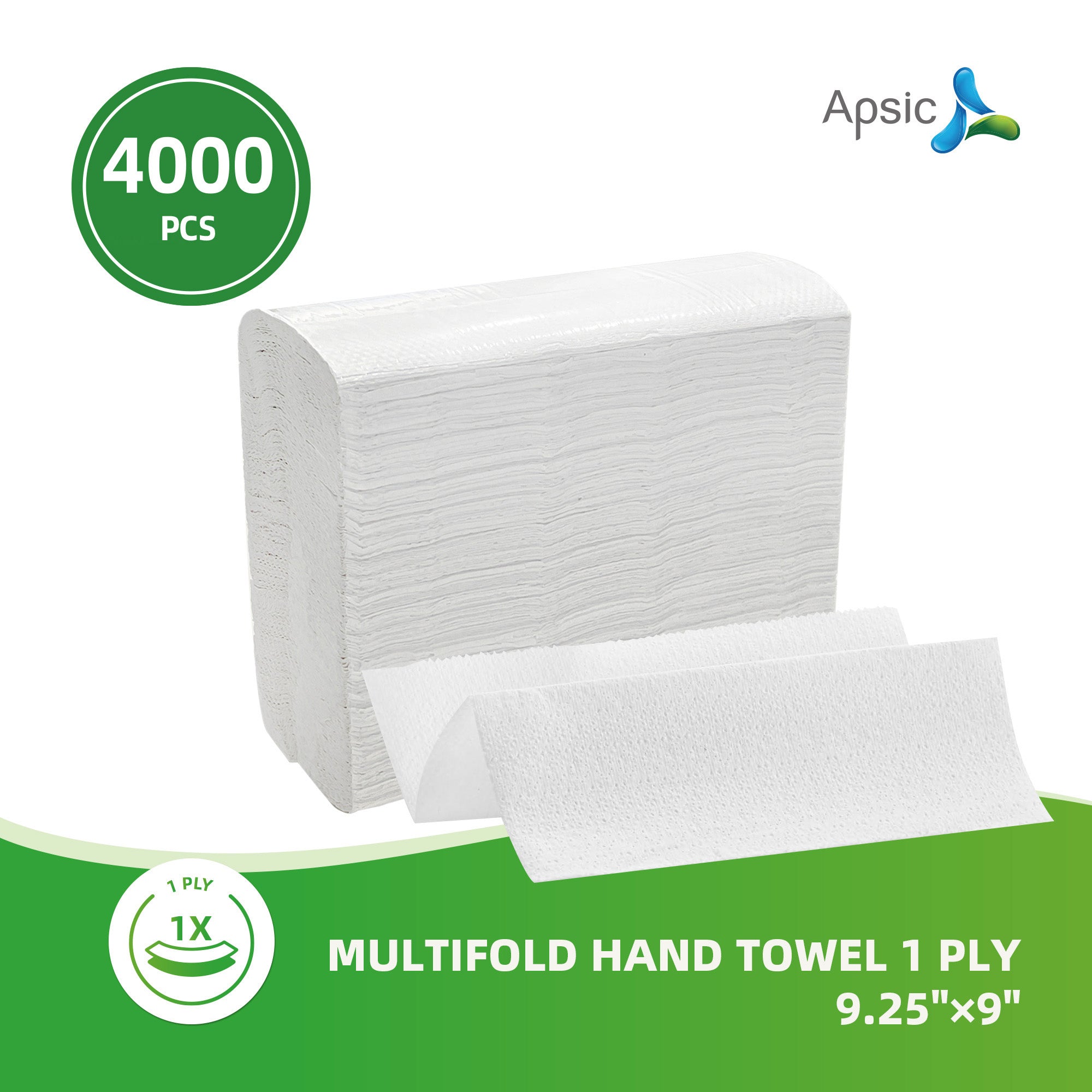 Multifold Hand Towel White 1-Ply 9.25"×9"