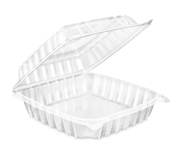 5" x 5" x 2" Clear Hinged Plastic Clamshell - Take out Containers 300pcs