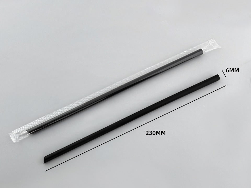 [6mm] 9" Jumbo Small Plastic Straws, 6000pcs/case