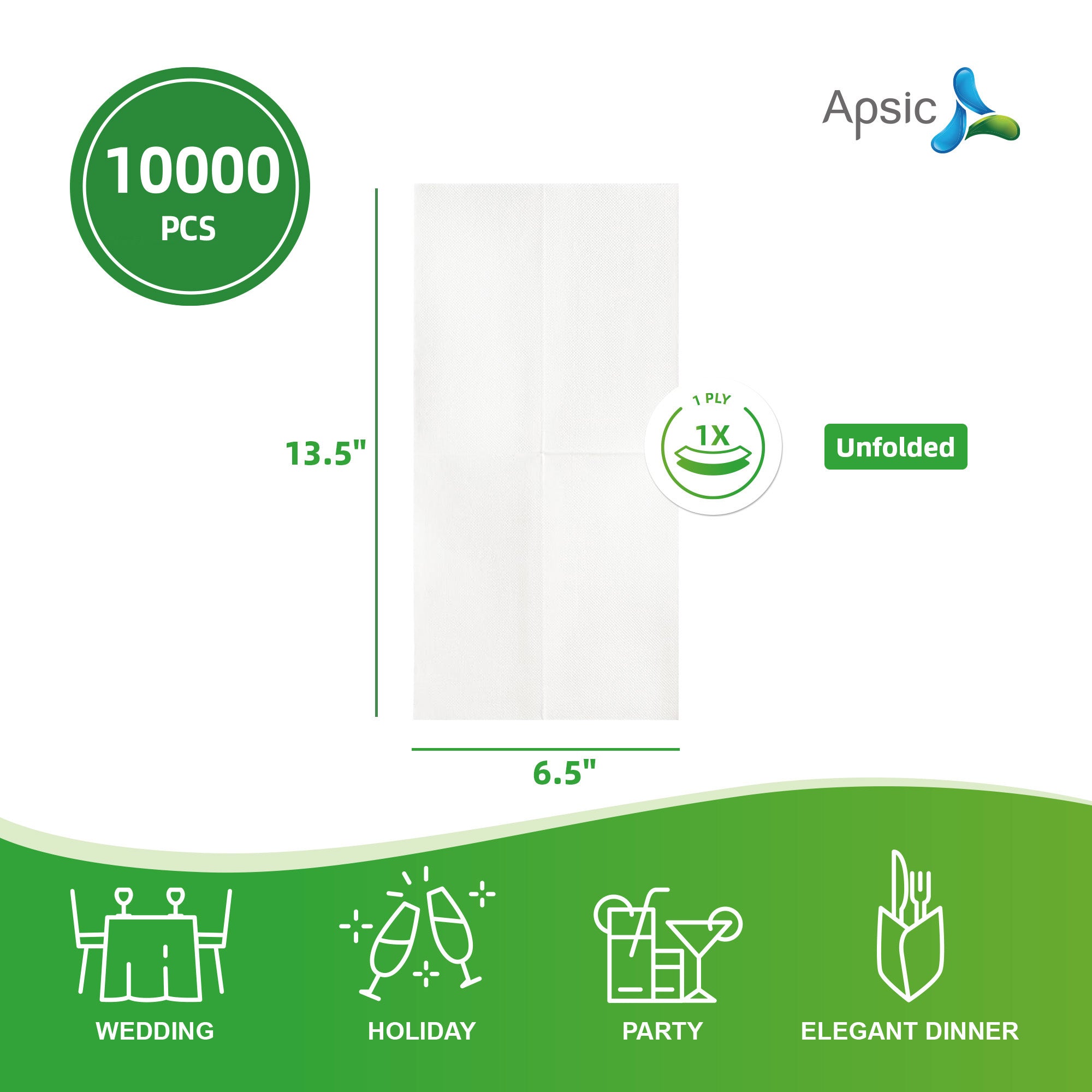 TALL FOLD NAPKINS 1-PLY 13” x 6.7”