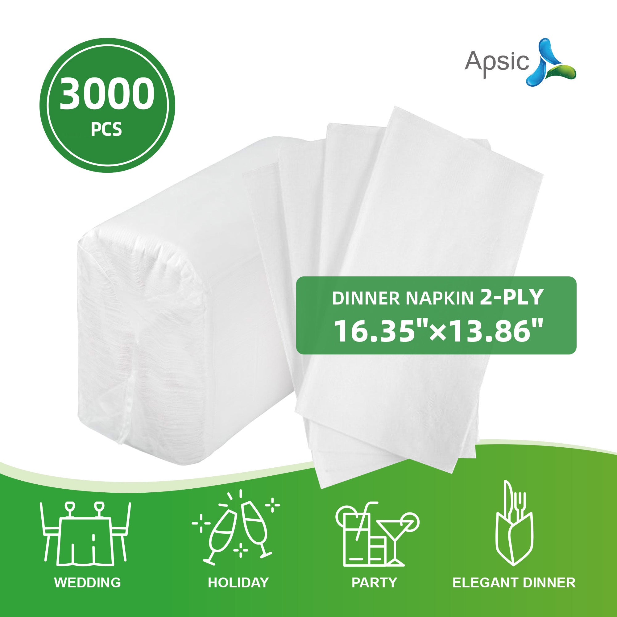 Dinner Napkin 2-Ply 15"×17"